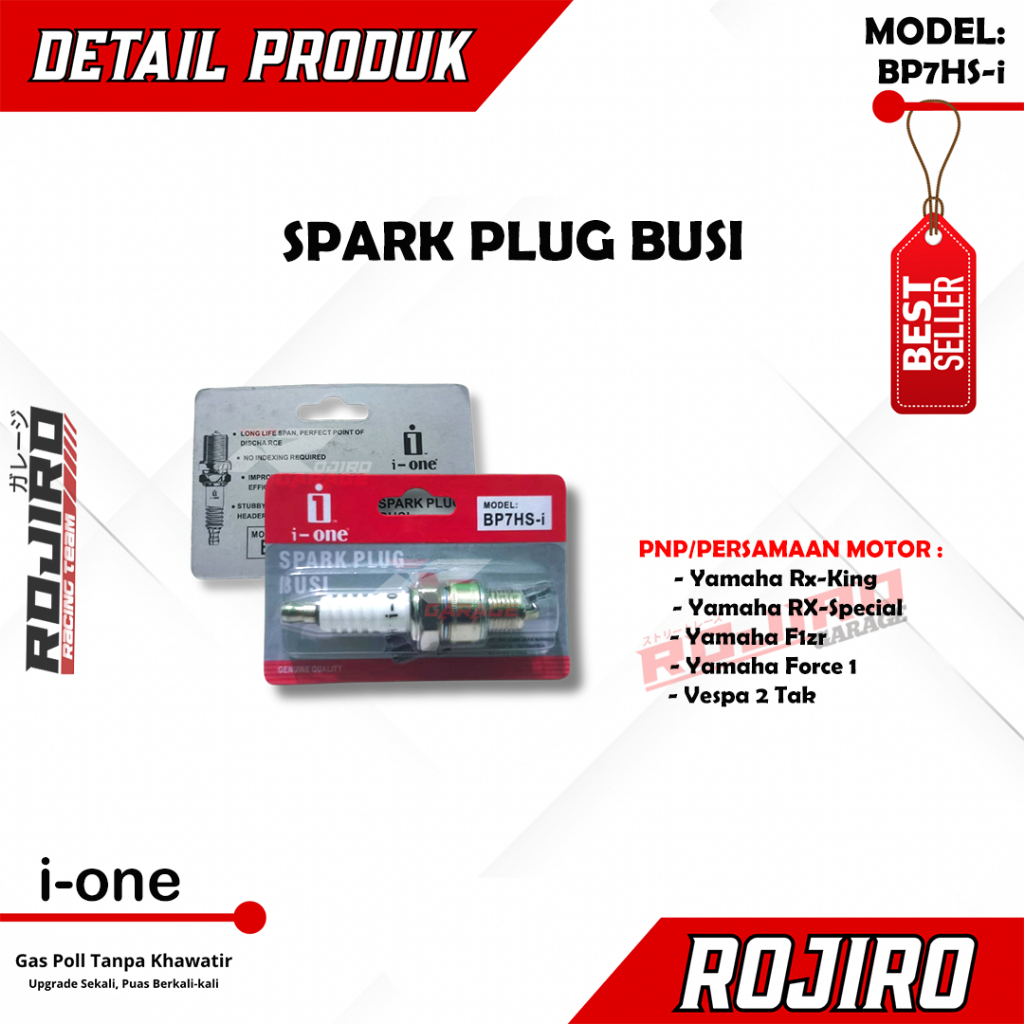 Busi Motor 2 Tak i-One BP7HS-i | Spark Plug Racing Harian