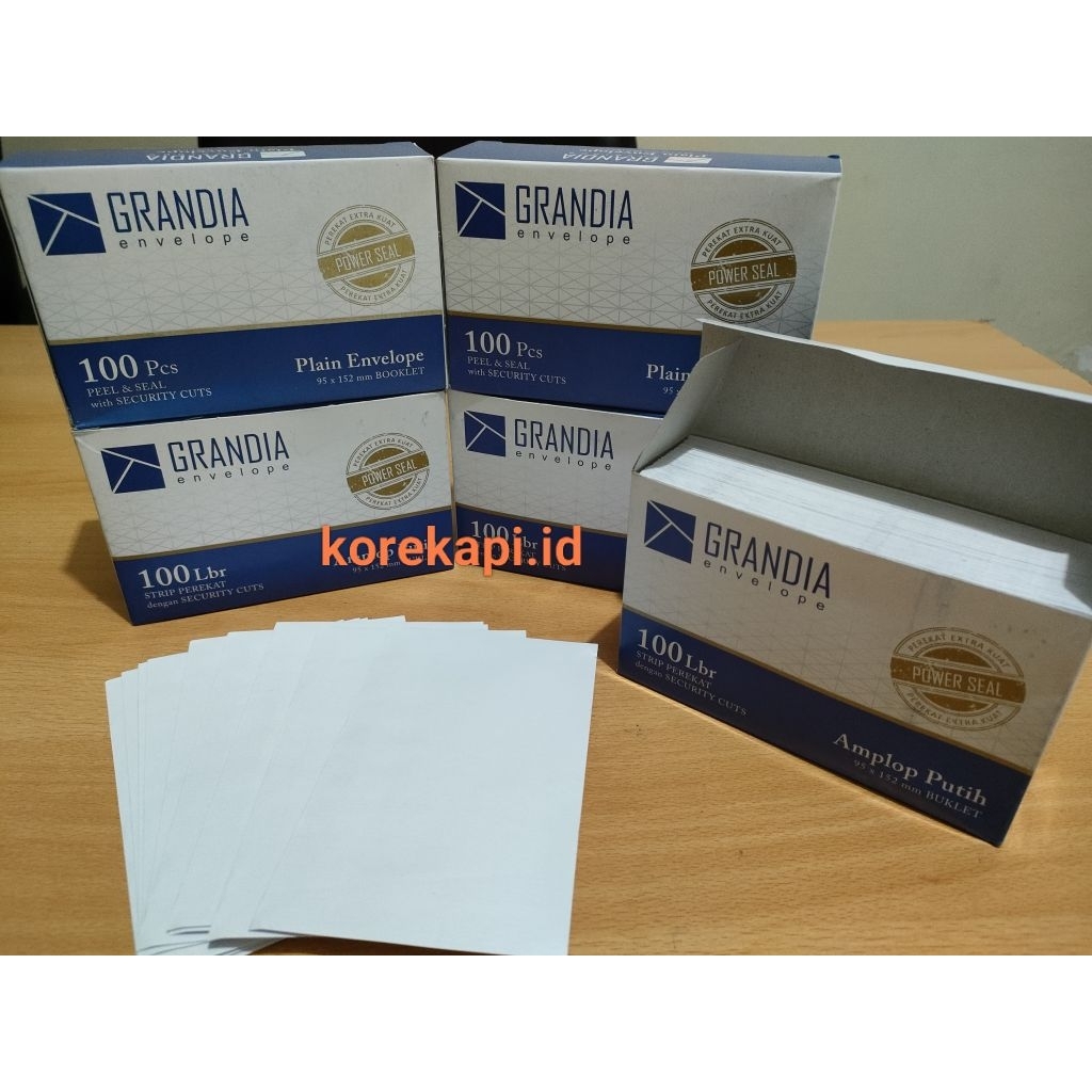 

Amplop Putih Grandia (1 slop isi 5 pack) 1 pack isi 100 lembar