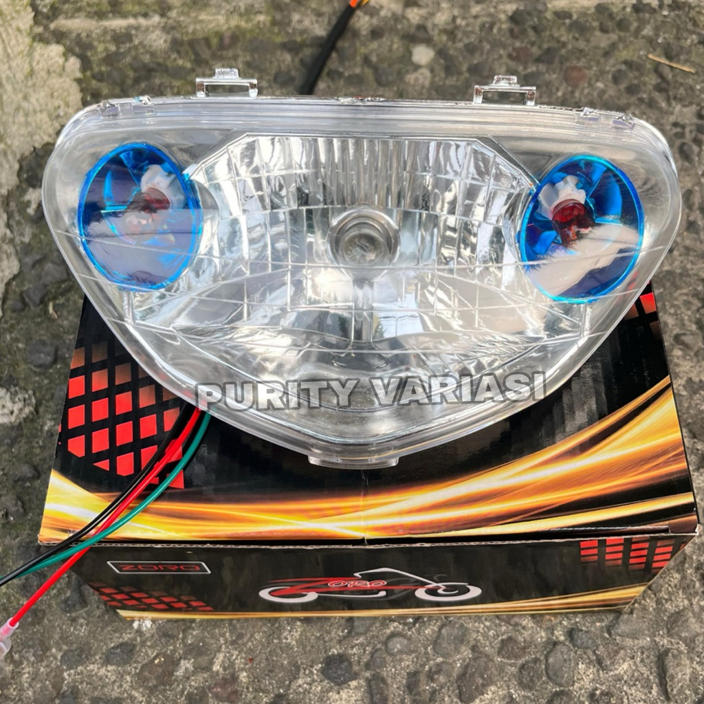 Headlamp/Lampu Depan Mio Sporty Model Mx Thailand Style Biru Chrome