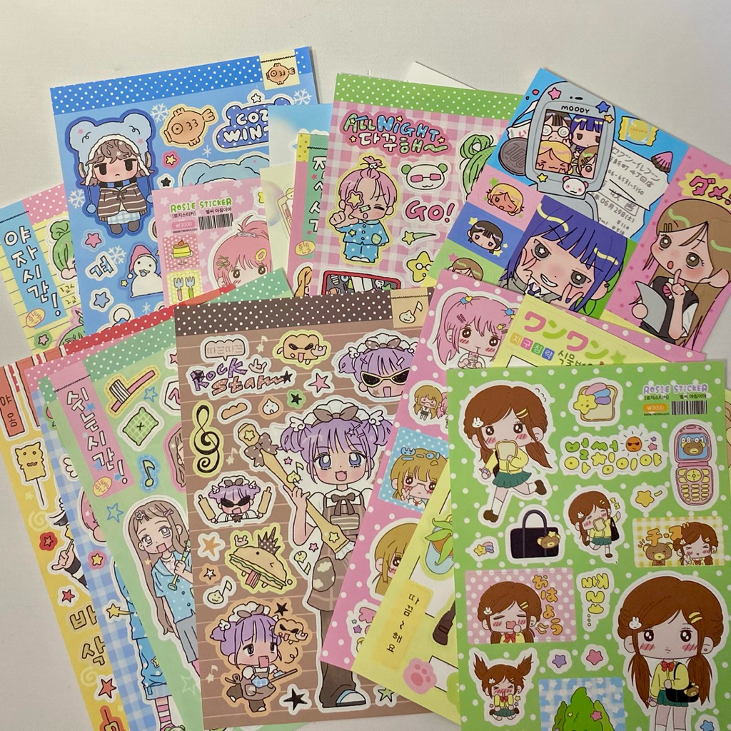 

PROMO Stickers Japanese Cartoon Girl OOTD Series Sticker Sheet Sticker DIY Decor Journal Scrapbooking Diary Stiker Anti Air