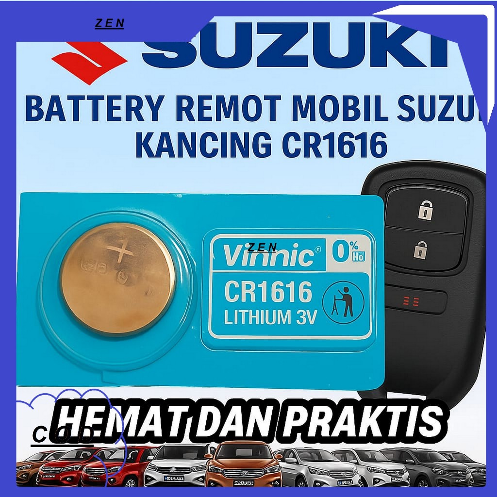 Baterai Remot Suzuki CR1616 Kancing Ertiga Lithium 3V
