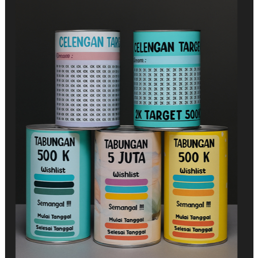 celengan target celengan buka tutup celengan permanen celengan kaleng murah