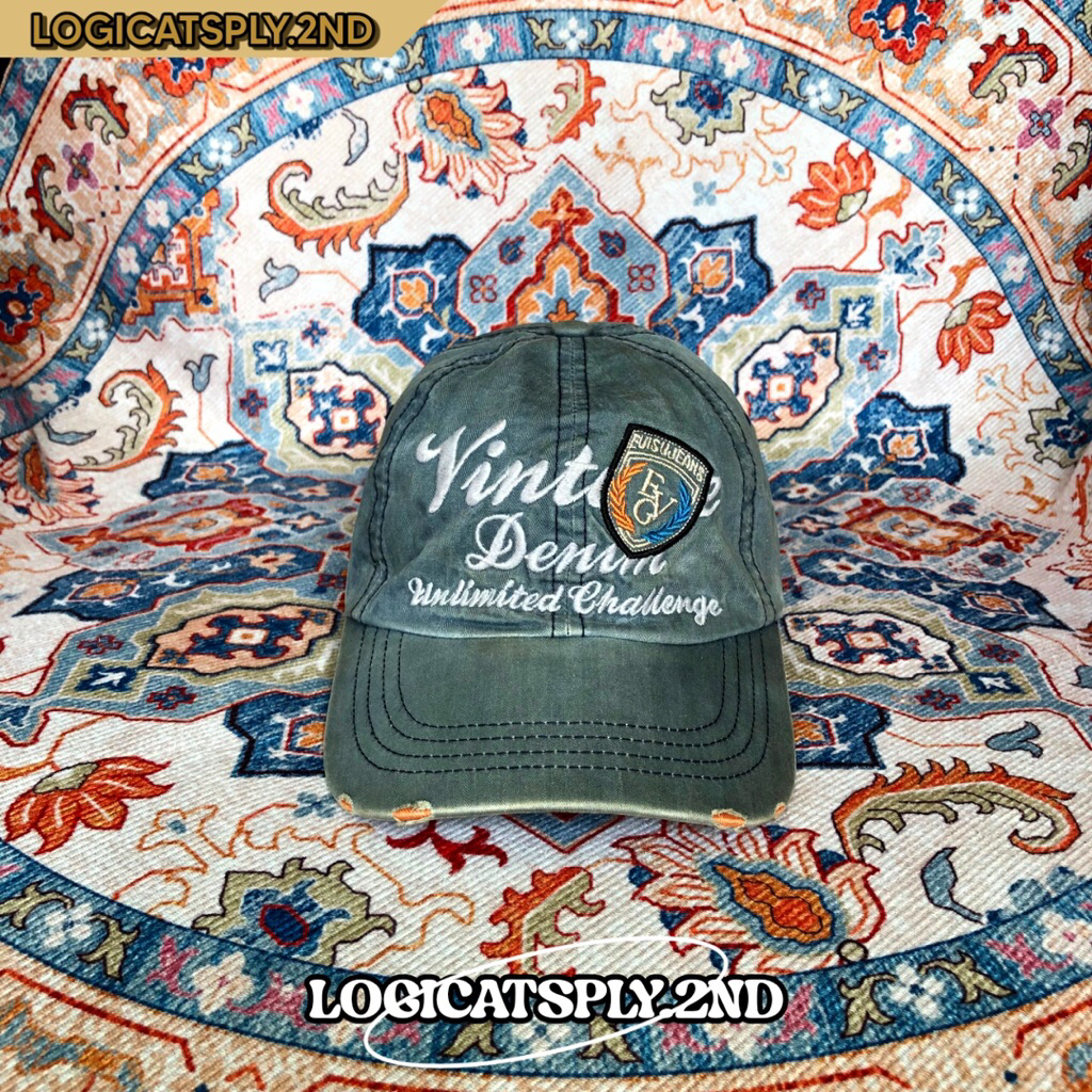 [ A238 ] Topi Evisu Jeans Vintage Ripped - Pakaian Preloved