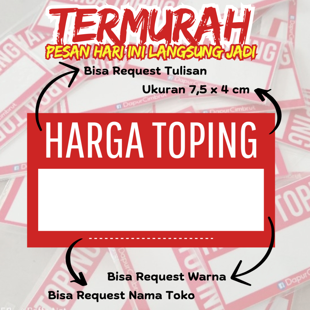 

Daftar Harga Toping Seblak isi 20pcs Full Laminating - Stiker Anti Air