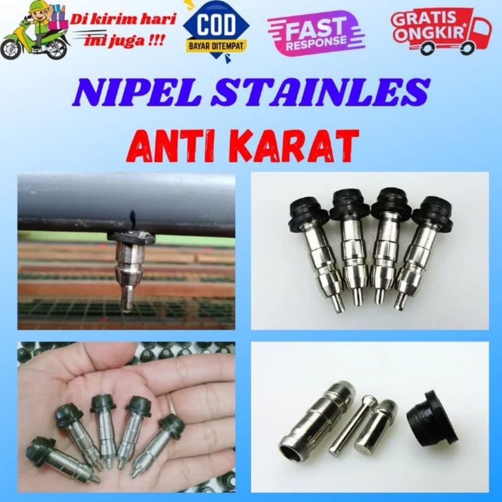 Nilpe Nipel Nepel Puyuh Ayam Stainles Drinker Tempat Minum Ayam Puyuh Broiler Stainlees Niple Stainl