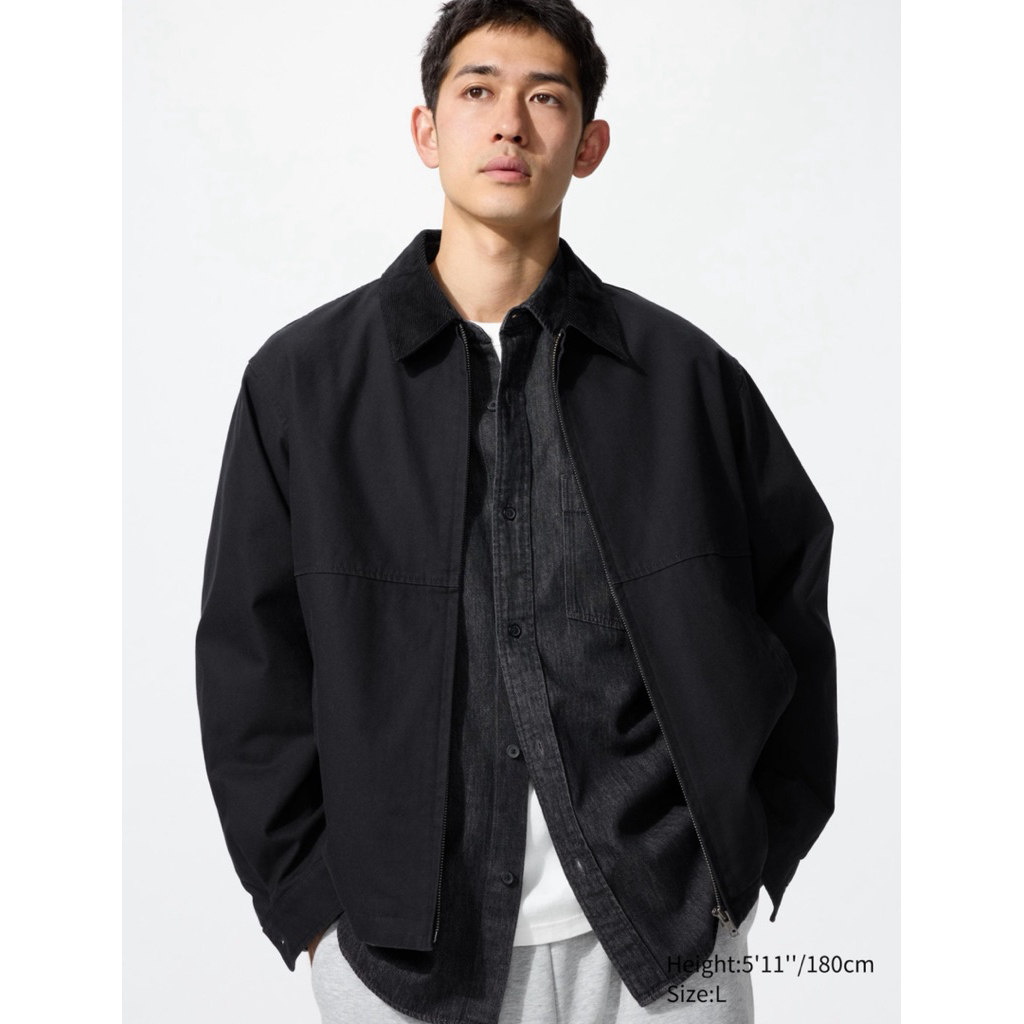 SALE MEN Jaket Blouson Pendek Resleting UNIQLO