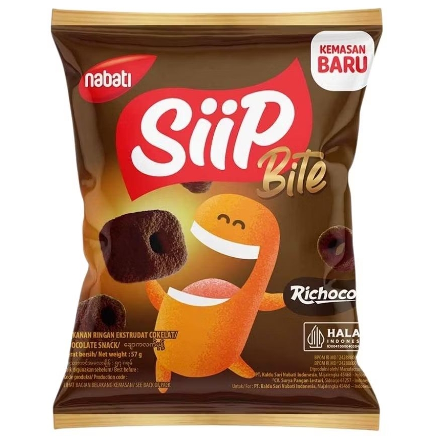 

Nabati Siip Bite Snack Rasa Cokelat 57 g