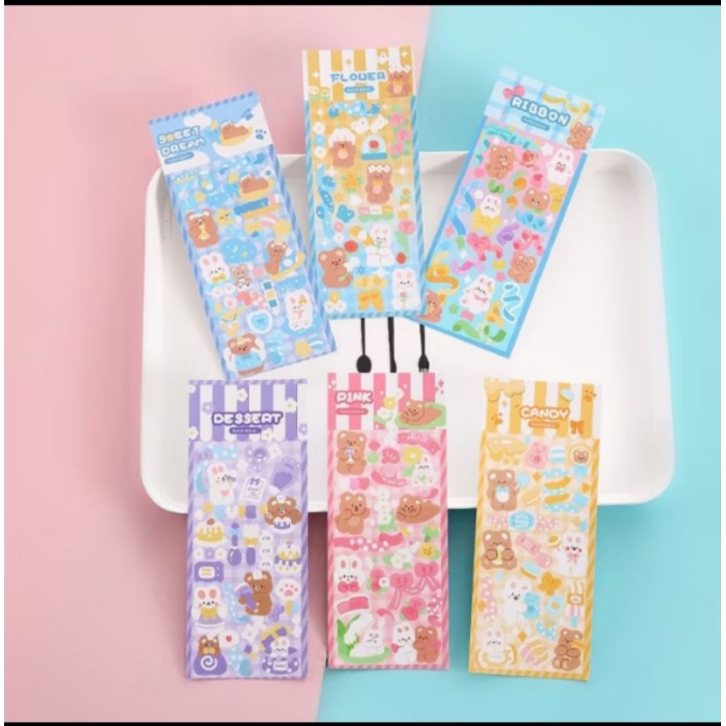 

Sticker motif bear rabbit hologram waterproof