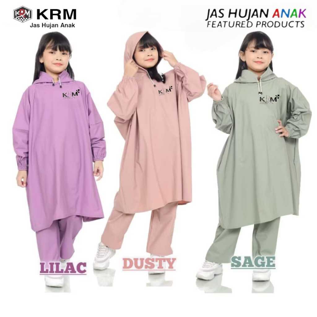Jas Mantel Hujan Anak Ponco+Celana Berkualitas Usia 7-12 Tahun Raincoat Anak