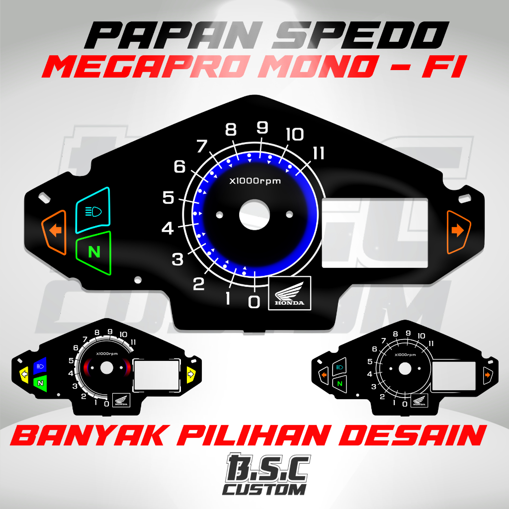 BISA CUSTOM PAPAN SPIDO PANEL SPEEDOMETER PAPAN SPEDO MEGAPRO MONO MEGAPRO PGMFI MEGAPRO FI