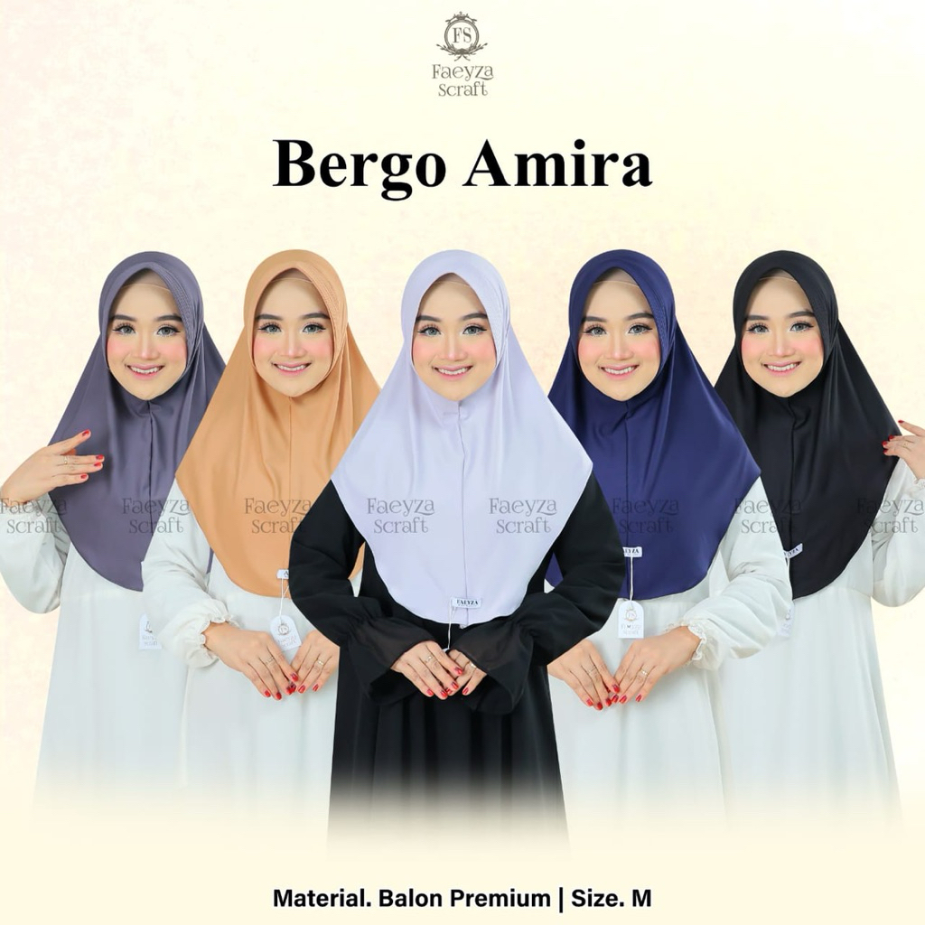 FAEYZA SCRAFT - Bergo Amira | Hijab Instan Pet Size M