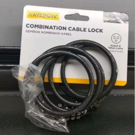 Krisbow Gembok Kabel 4 Kode Kombinasi - Hitam