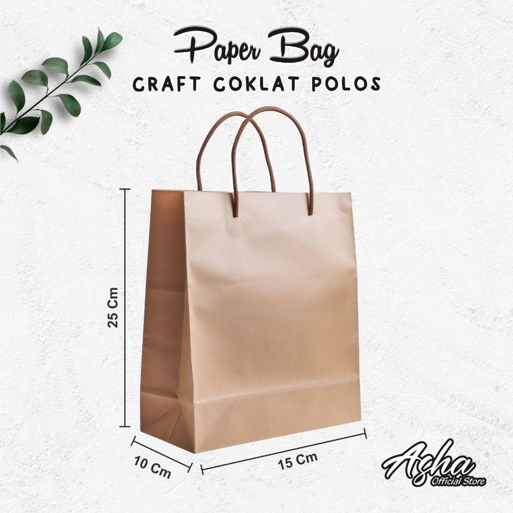 

(12 PCS) PAPER BAG KRAFT POLOS PAKET LUSINAN - TAS SOUVENIR PERNIKAHAN BAHAN KRAFT UK 15 X 25 X 10