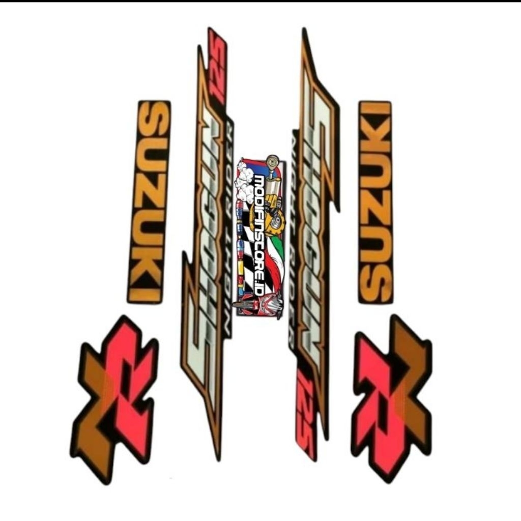 Striping Suzuki Shogun 125 NR 2008 Hitam List body standar