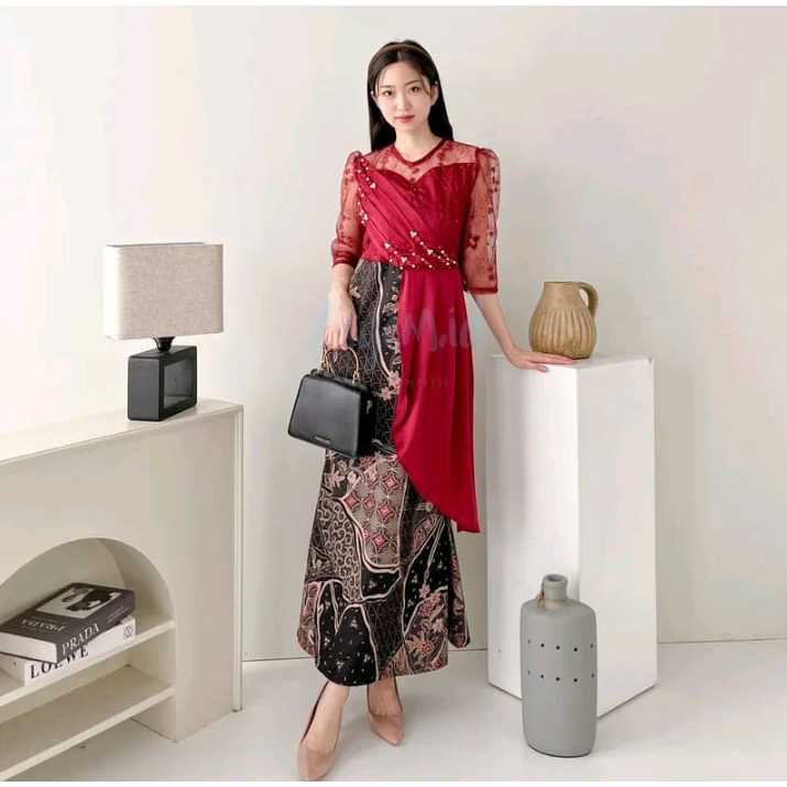 Dress batik mewah dan casual wisuda model terbaru wanita remaja Rachel