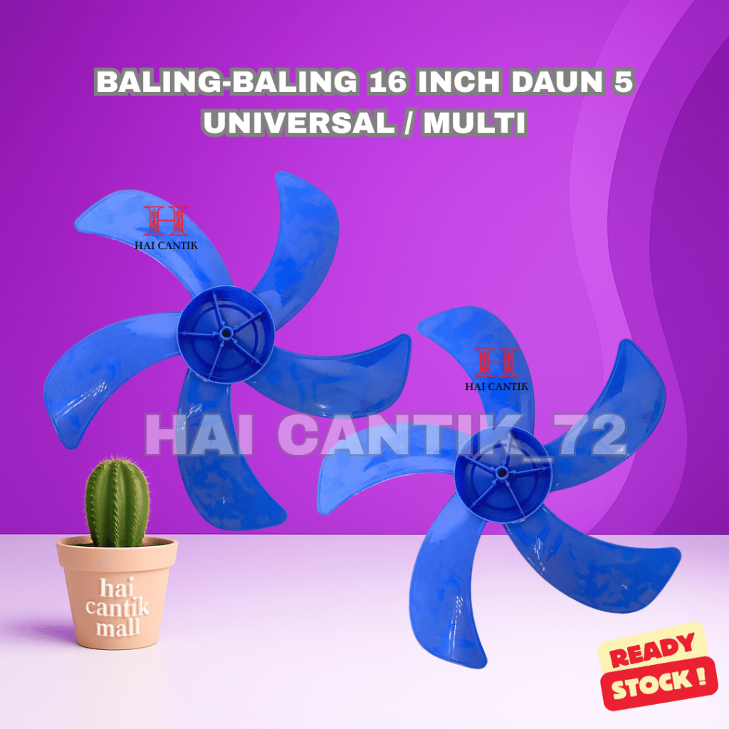 BALING-BALING KIPAS ANGIN PLASTIK MULTI UKURAN 16 INCH DAUN 5 / UNIVERSAL / MIYAKO SANEX GMC COSMOS 