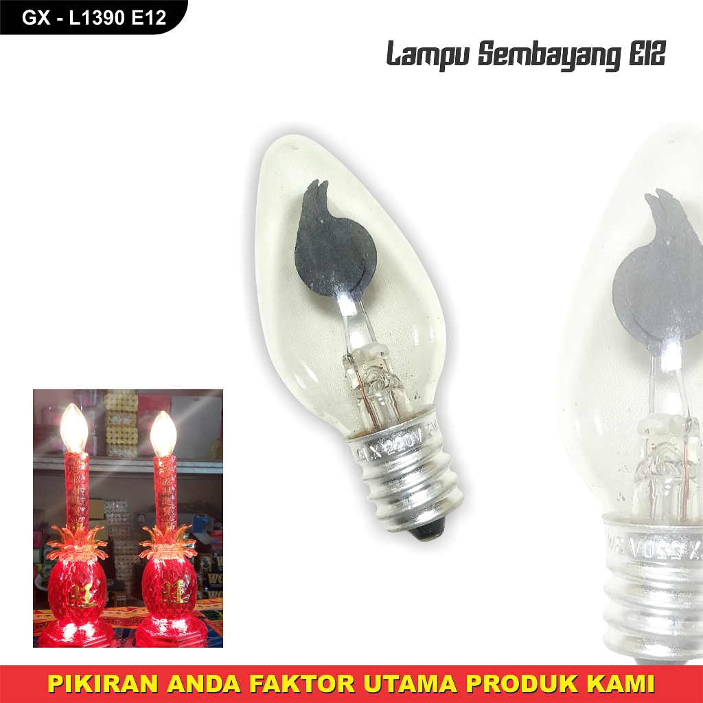 LAMPU BOHLAM LED SEMBAHYANG GAXINDO L1390 E12/E14/E27 1WATT LAMPU SEMBAHYANG API MERAH