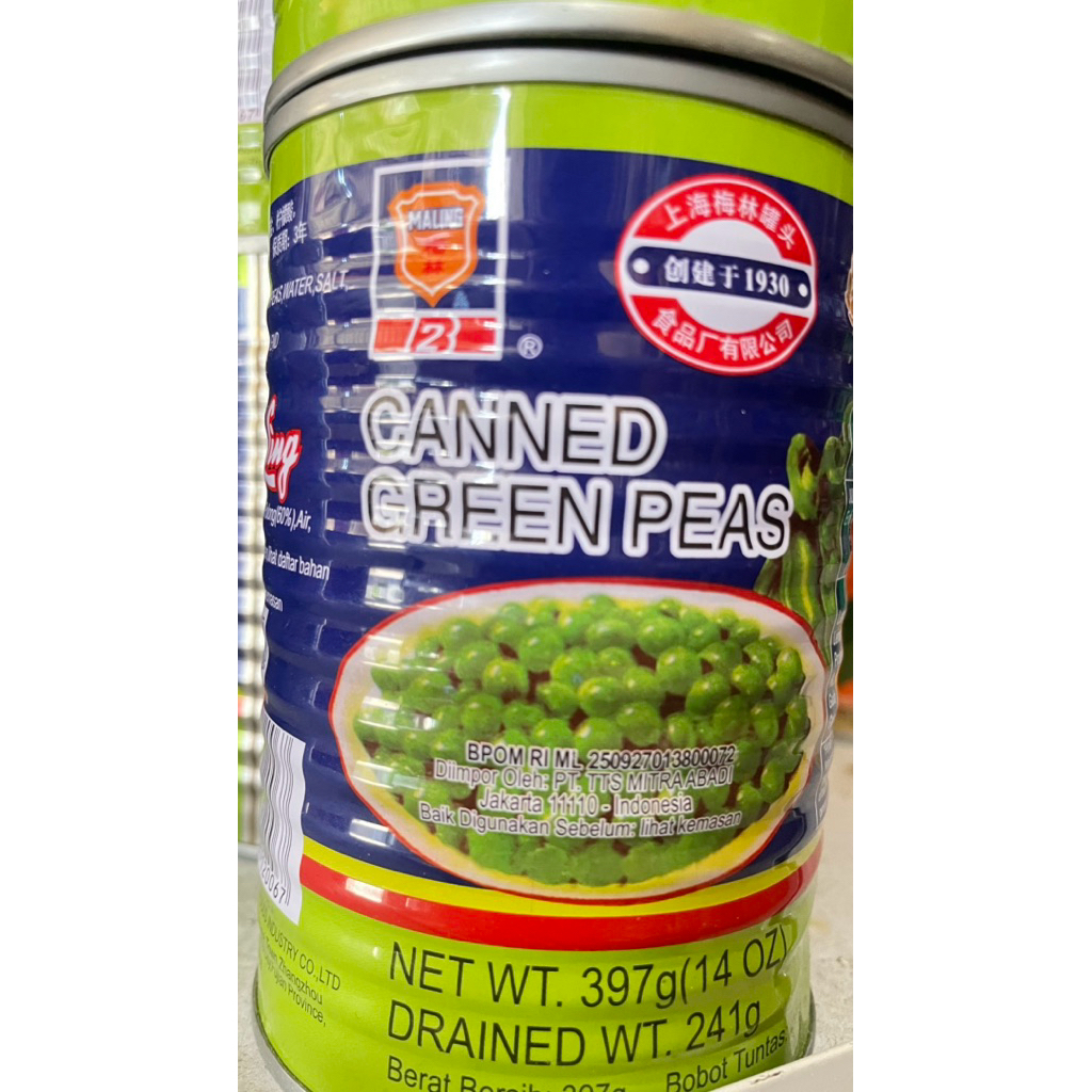 

canned green peas polong kaleng 400 gram