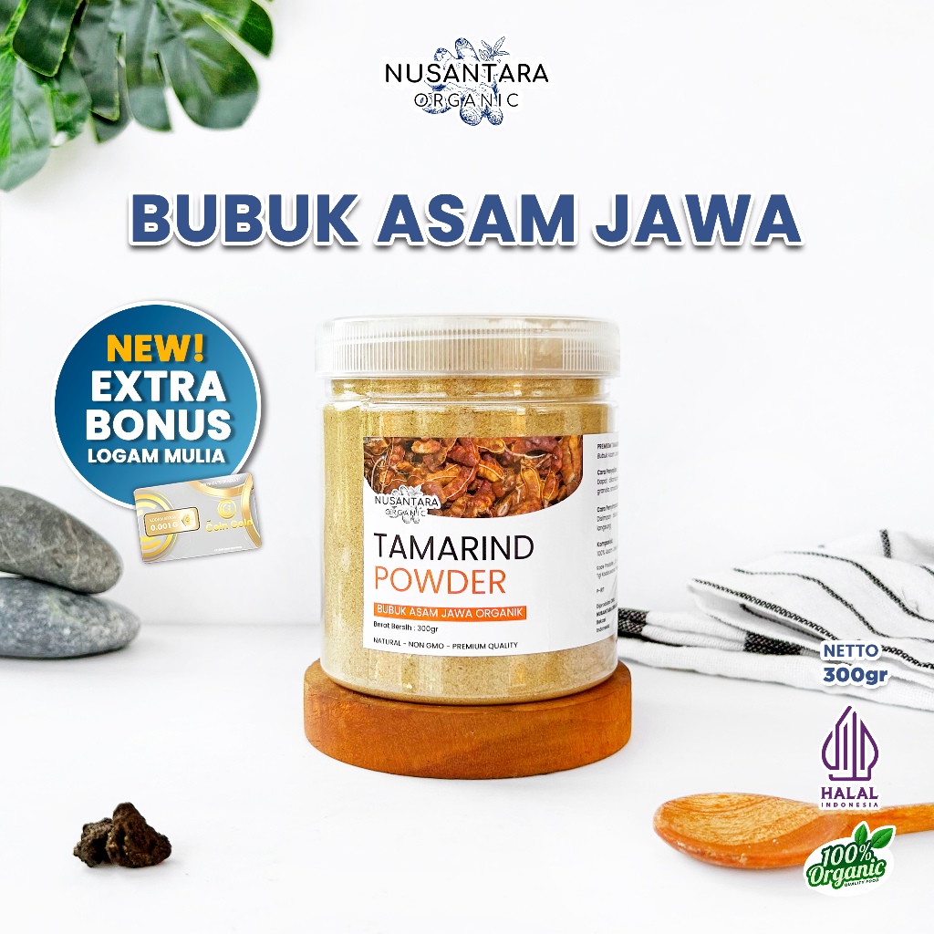 

Nusantara Organic Asam Jawa Organik Bubuk Masak Alami Tamarind Seasoning Powder Murni 300gr