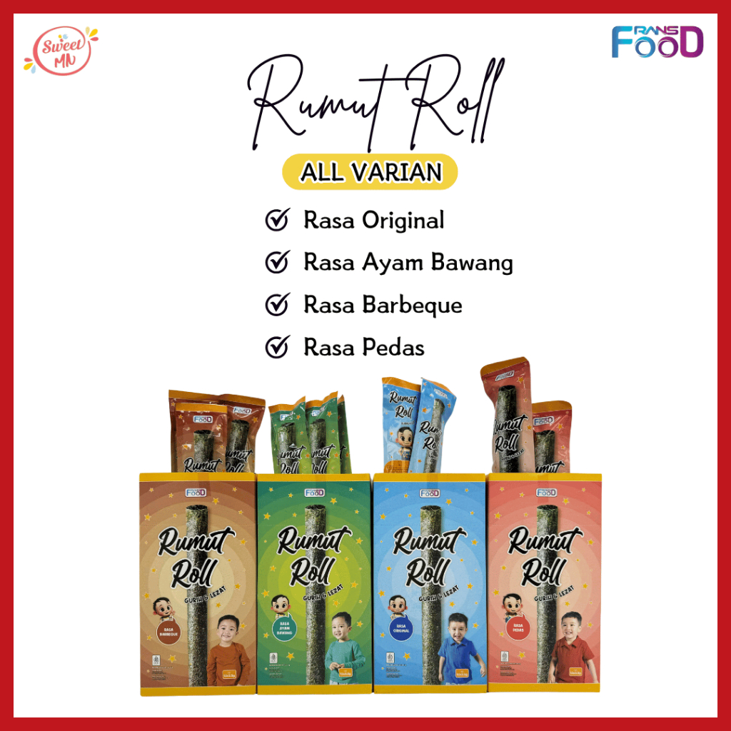 

Rans Rumput Laut Roll Original | Pedas | Barbeque | Ayam Bawang