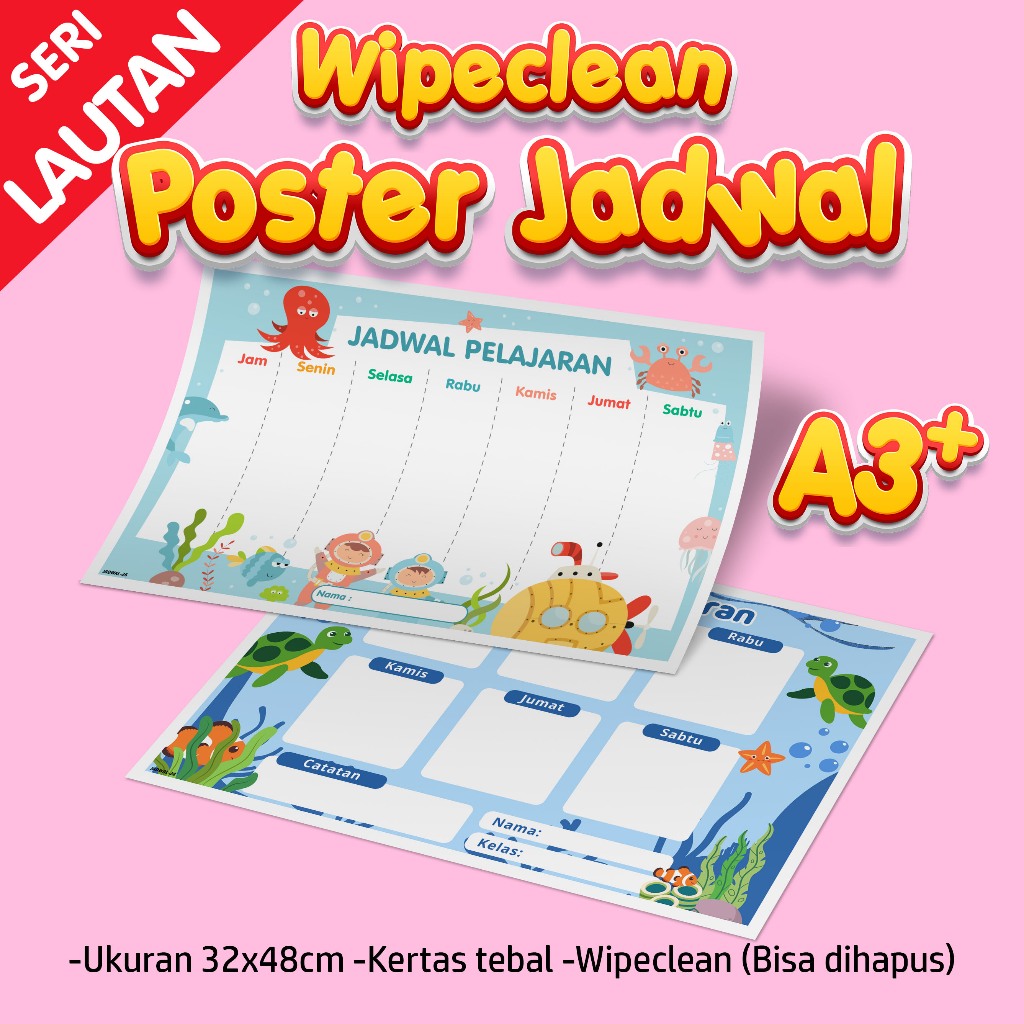 

Poster JADWAL PELAJARAN Tema DUNIA LAUT - Poster sekolah jadwal pelajaran planer wipeclean