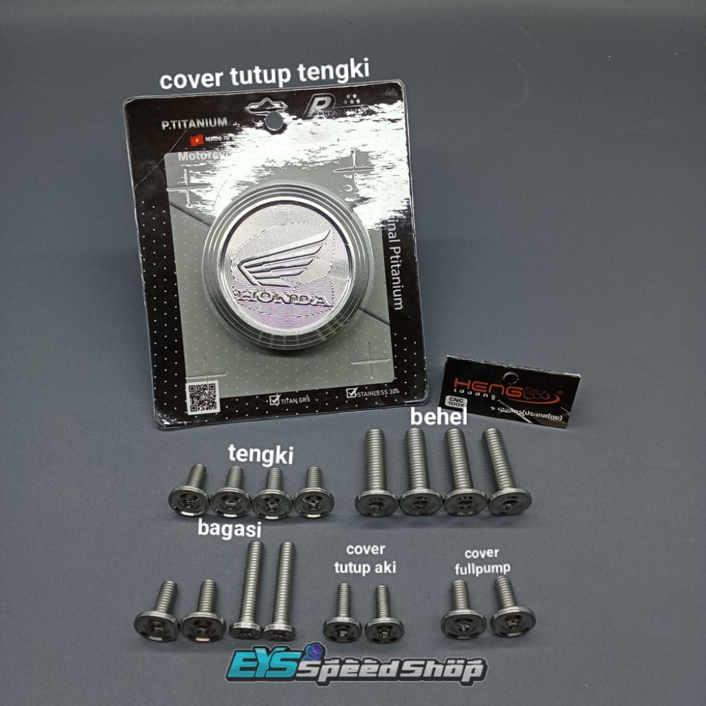 PAKETAN BAUT DALEMAN JOK WAVE SUPRA 125 STAINLESS ORIGINAL HENG THAILAND
