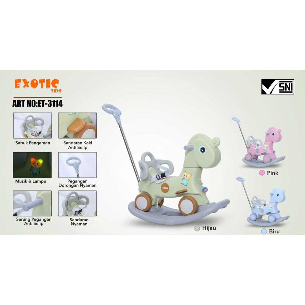 Mobil Non Aki Anak Exotic Kuda Kudaan FINO Odong Rocking Horse
