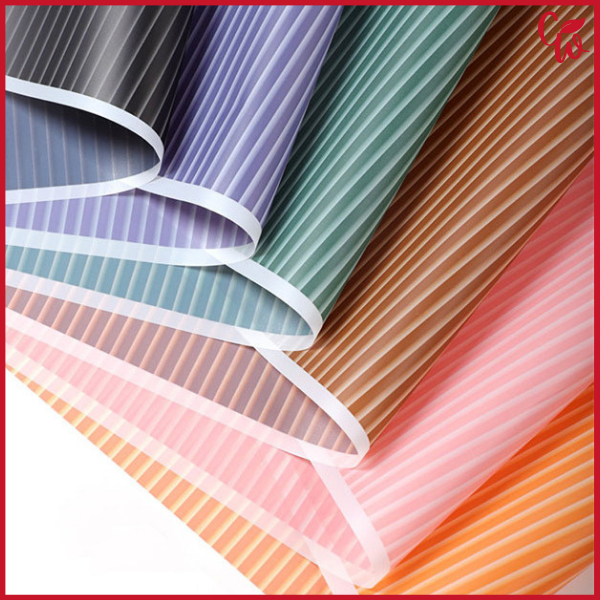 

Flower Wrapping Paper Parallel Line Cellophane Kertas Buket Bunga Motif Garis Bouquet Paper KB6002