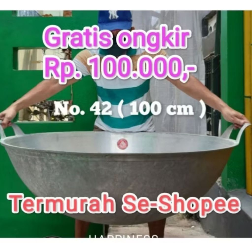 Wajan kuali Katel Jumbo Besar termurah  No.42 (100cm) alumunium tebal stock ready siap kirim