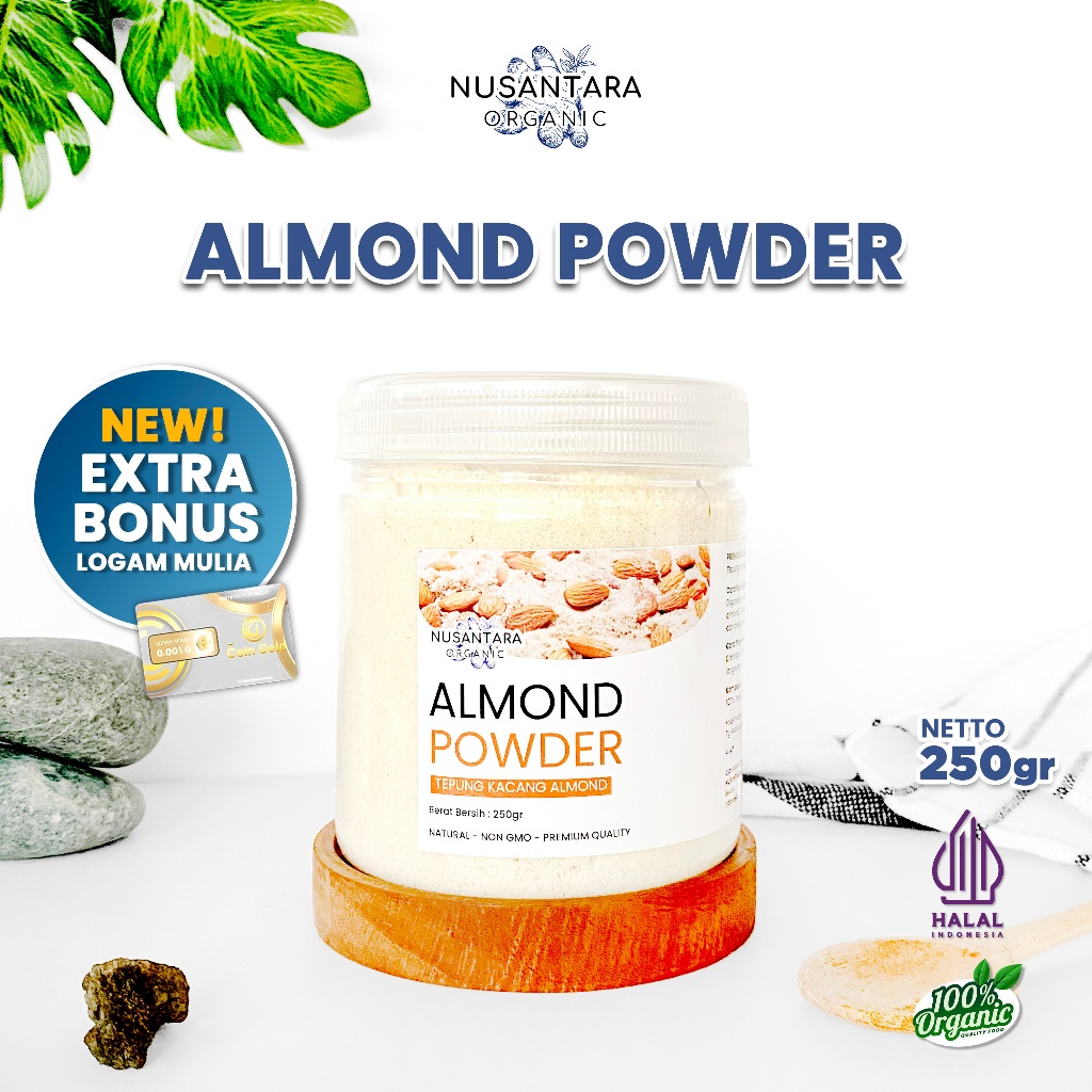 

Nusantara Organic Tepung Almond Organik Halus Flour Powder Asli Untuk Kue Bubuk Gluten Free 250gr