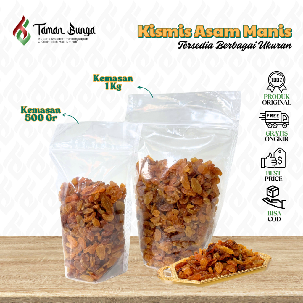 

KISMIS ASAM MANIS / KISMIS ANGGUR / OLEH-OLEH HAJI UMROH / 1 KG