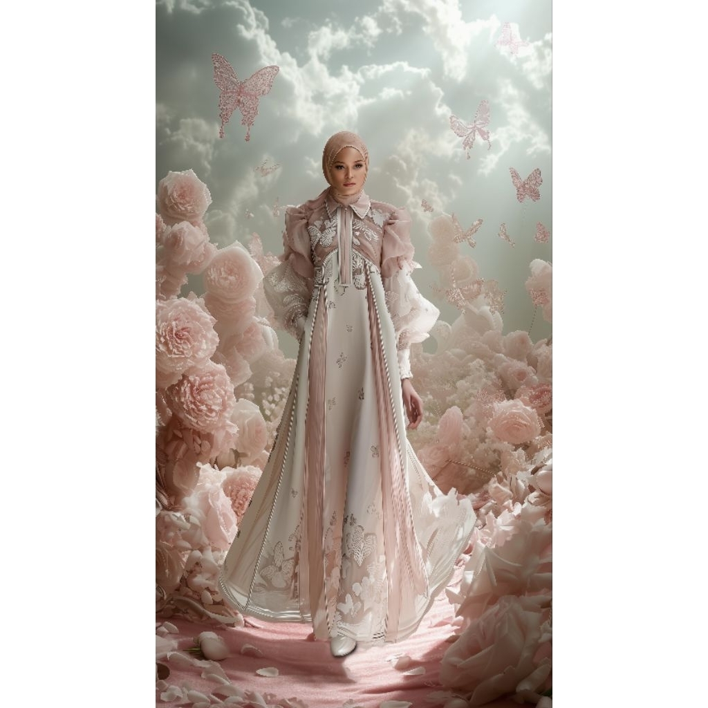 [MuVe BoutiQue] Motif Hawa The Leaf "ButterflySeries" gamis original Ori branded Gamis + voal