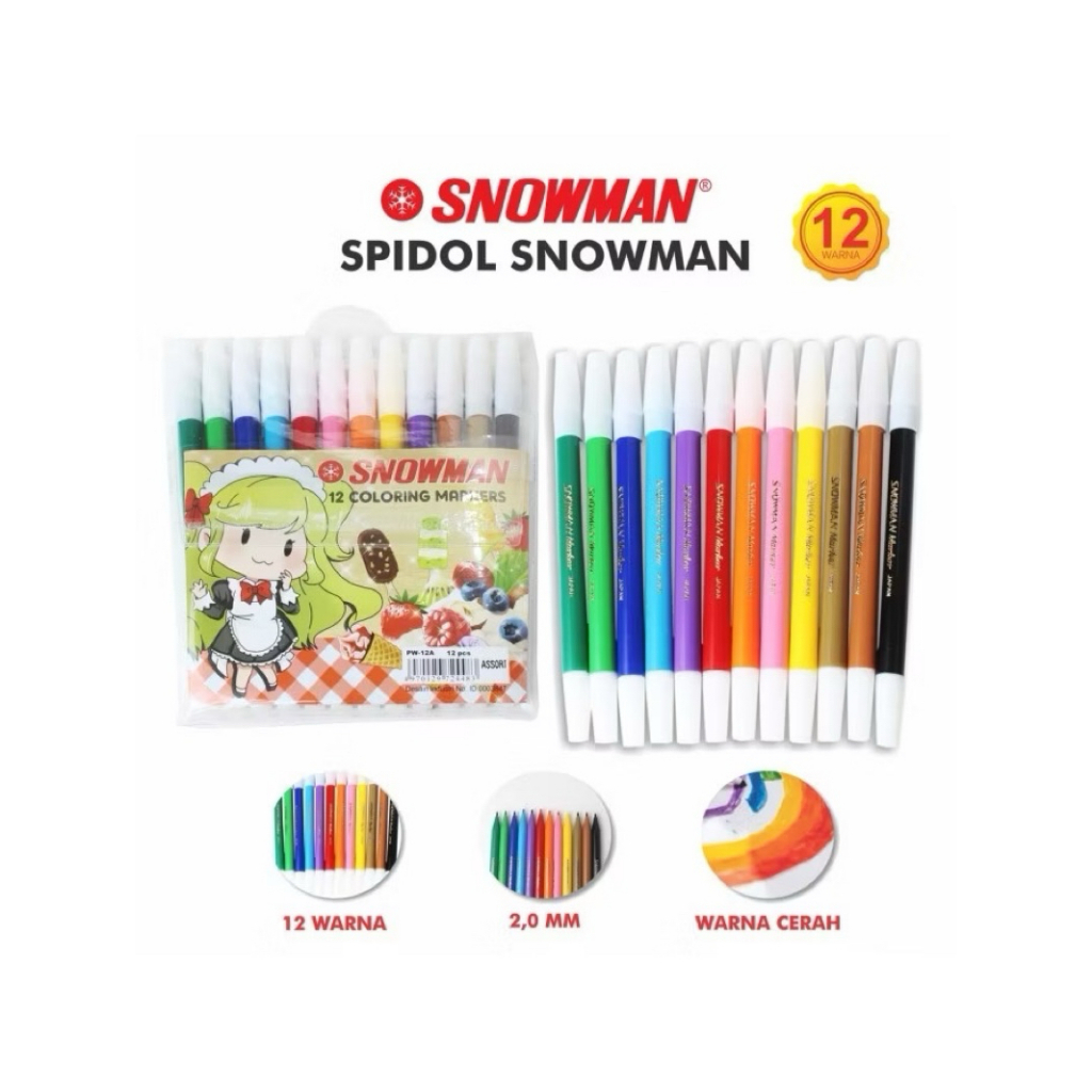 

ATK Spidol Warna Snowman Marker 12w