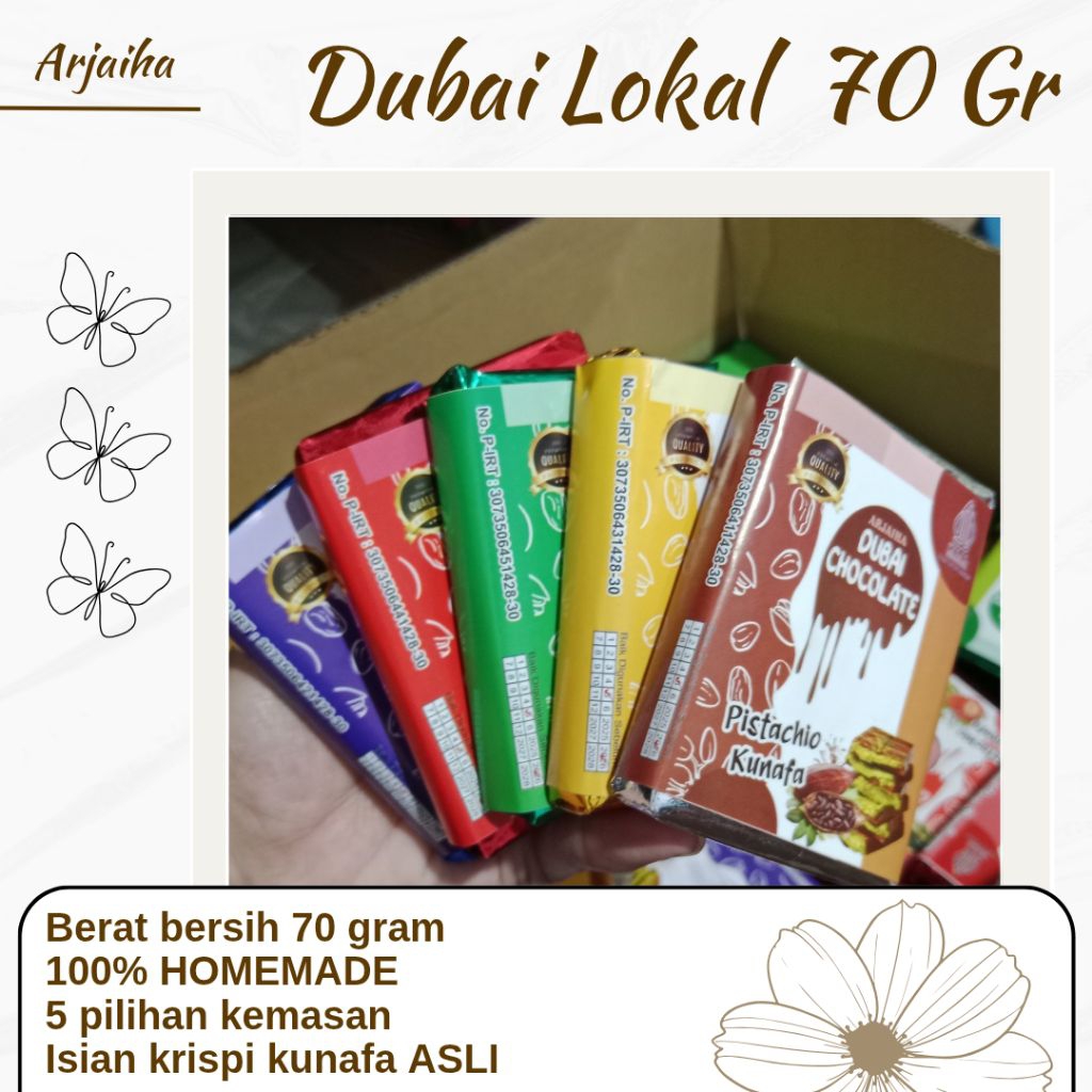 

Cokelat Dubai Lokal 70 Gram / Dubai Chocolate
