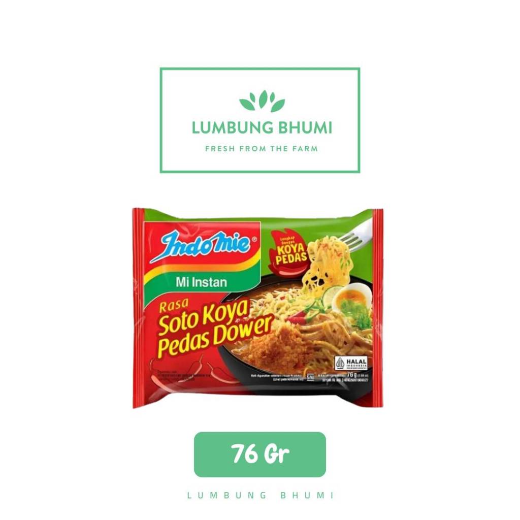 

INDOMIE Mi Soto Koya Pedas Dower 76 Gr 1 Pcs - Lumbung Bhumi