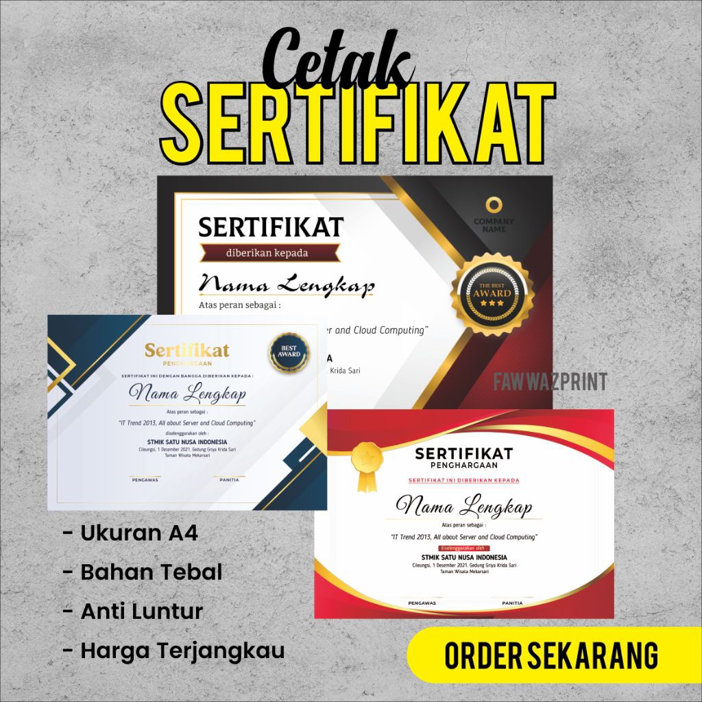 

PROMO CETAK PIAGAM SERTIFIKAT UK.A4