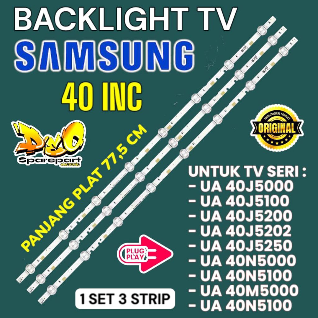 BACKLIGHT TV LED SAMSUNG 40 INC UA40J5000 UA40J5100 UA40J5200 UA40J5202 UA40J5250 UA40N5000 UA40N510