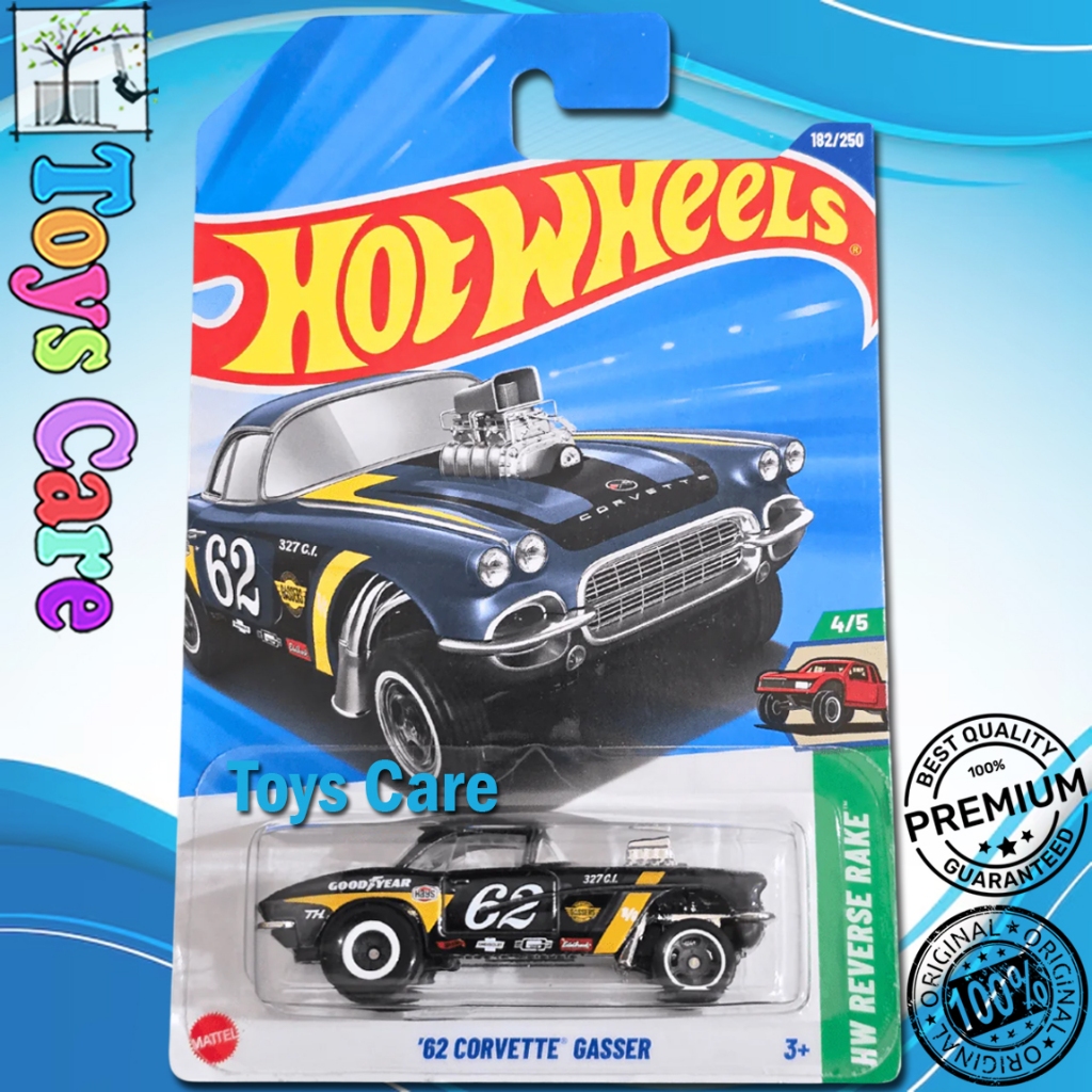 Hot Wheels 2025 Super Treasure Hunt 62 Corvette Gasser Hitam