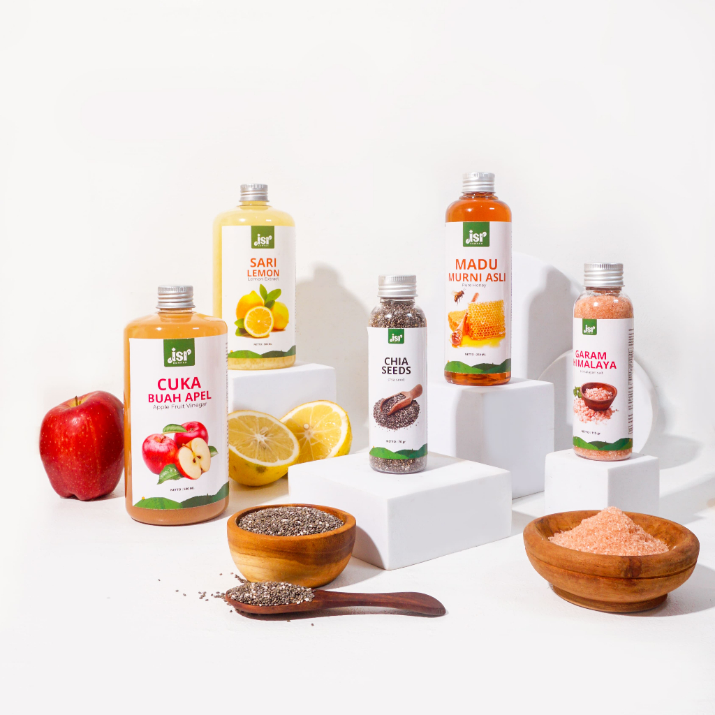 

Premium JSR Rempah Paket Hemat Bundling Diet Sari Lemon Cuka Apel 500 ml Madu Chia Seeds dan Garam