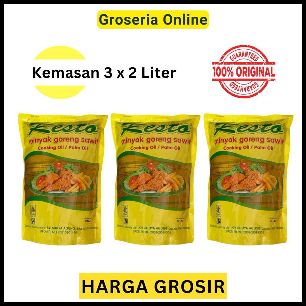 

Minyak Resto Paket Spesial 3 x 2 Liter