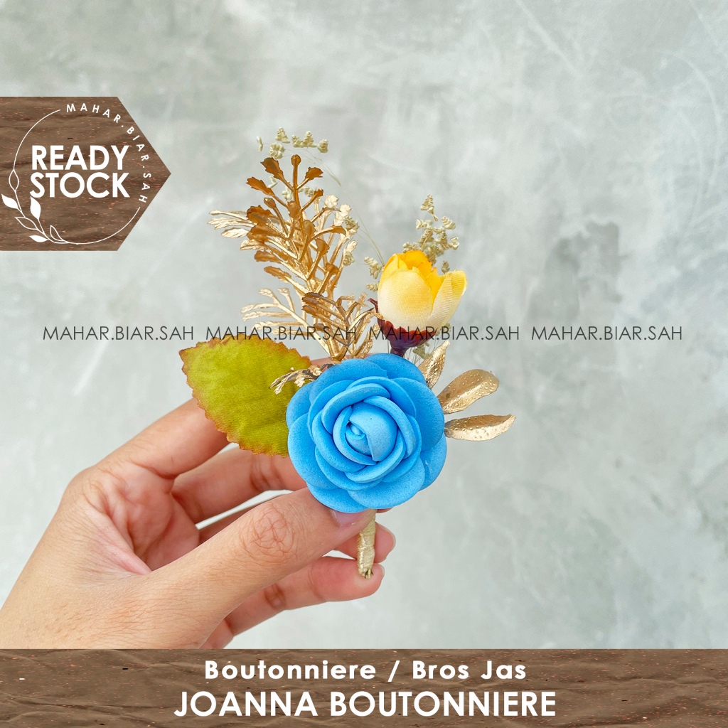 RS JOANNA AZURE Boutonniere / bros bunga kering / bunga jas / bros bunga jas / dried flowers