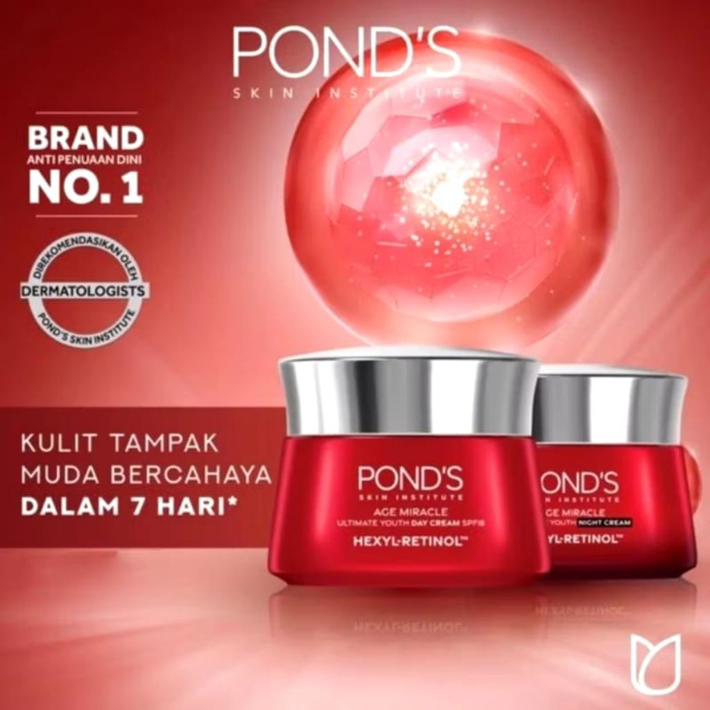 paket hemat ponds day + night cream age miracle set 10+10gr