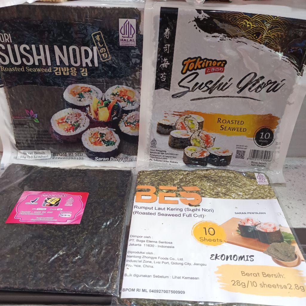 

Nori sushi Rumput Laut Isi 10 Lembar murah Roasted Varian Tokinori java Korea Bes halal