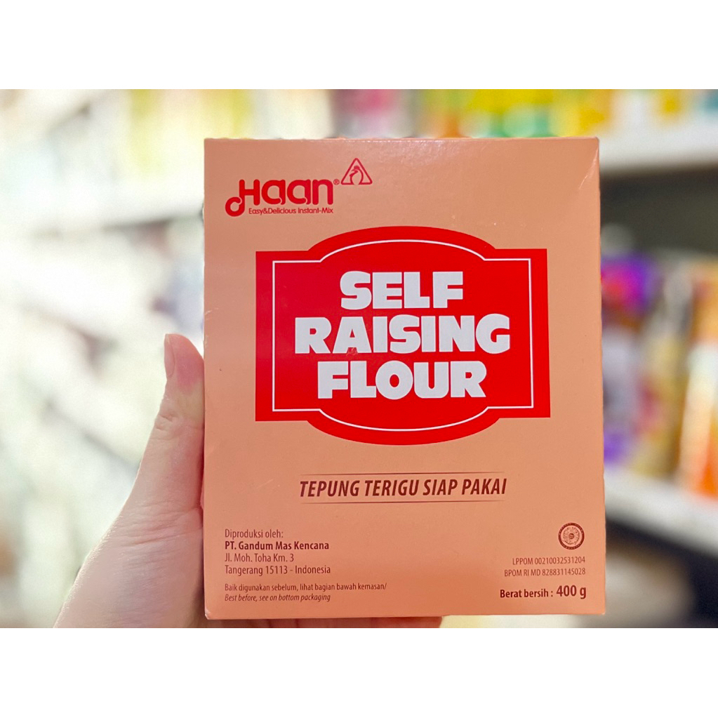 

Haan Self Raising Flour 400GR ( Tepung Terigu Siap Pakai )