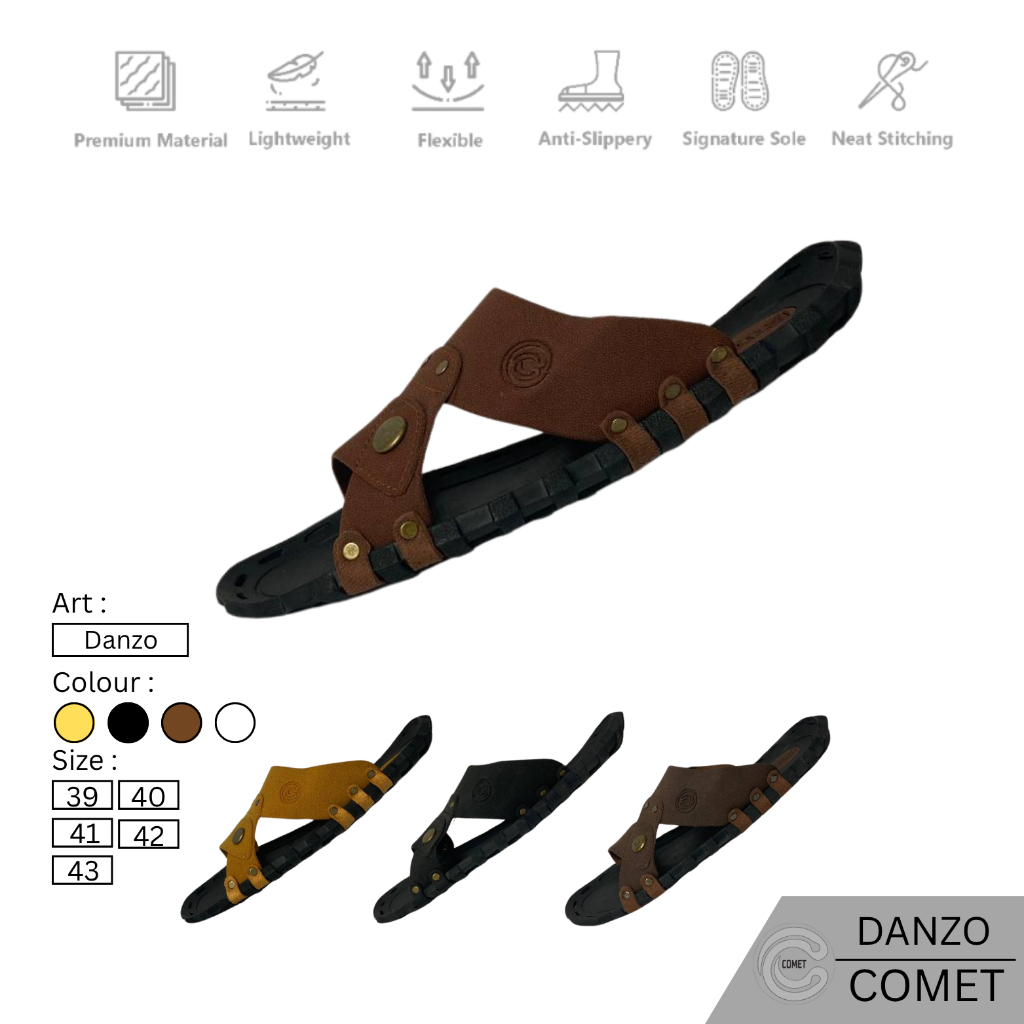 Sandal kulit pria casual  Danzo, sandal Pria kulit, comet