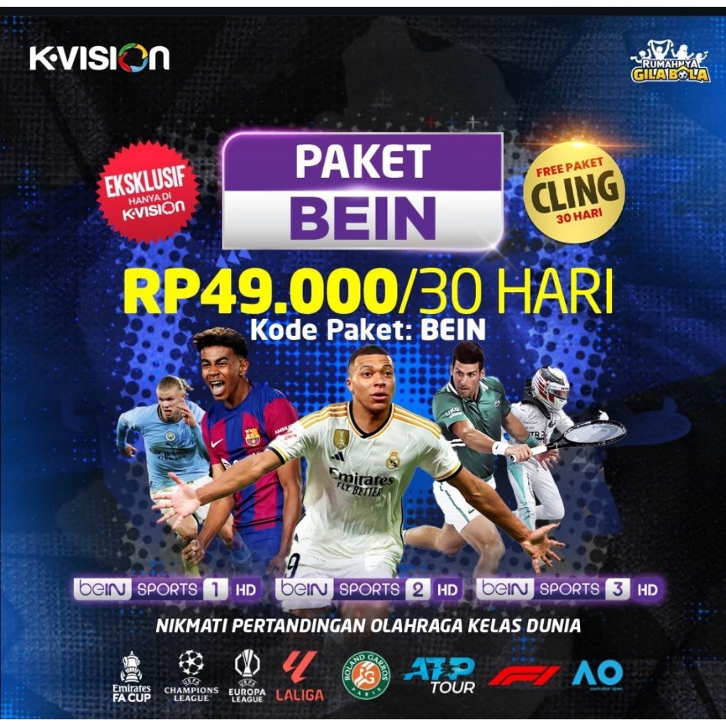 Receiver STB TV Kvision Kvision Paket Bisa MNC Grup dan Trans Grup Paket BEIN | Paket GIBOL | Paket 