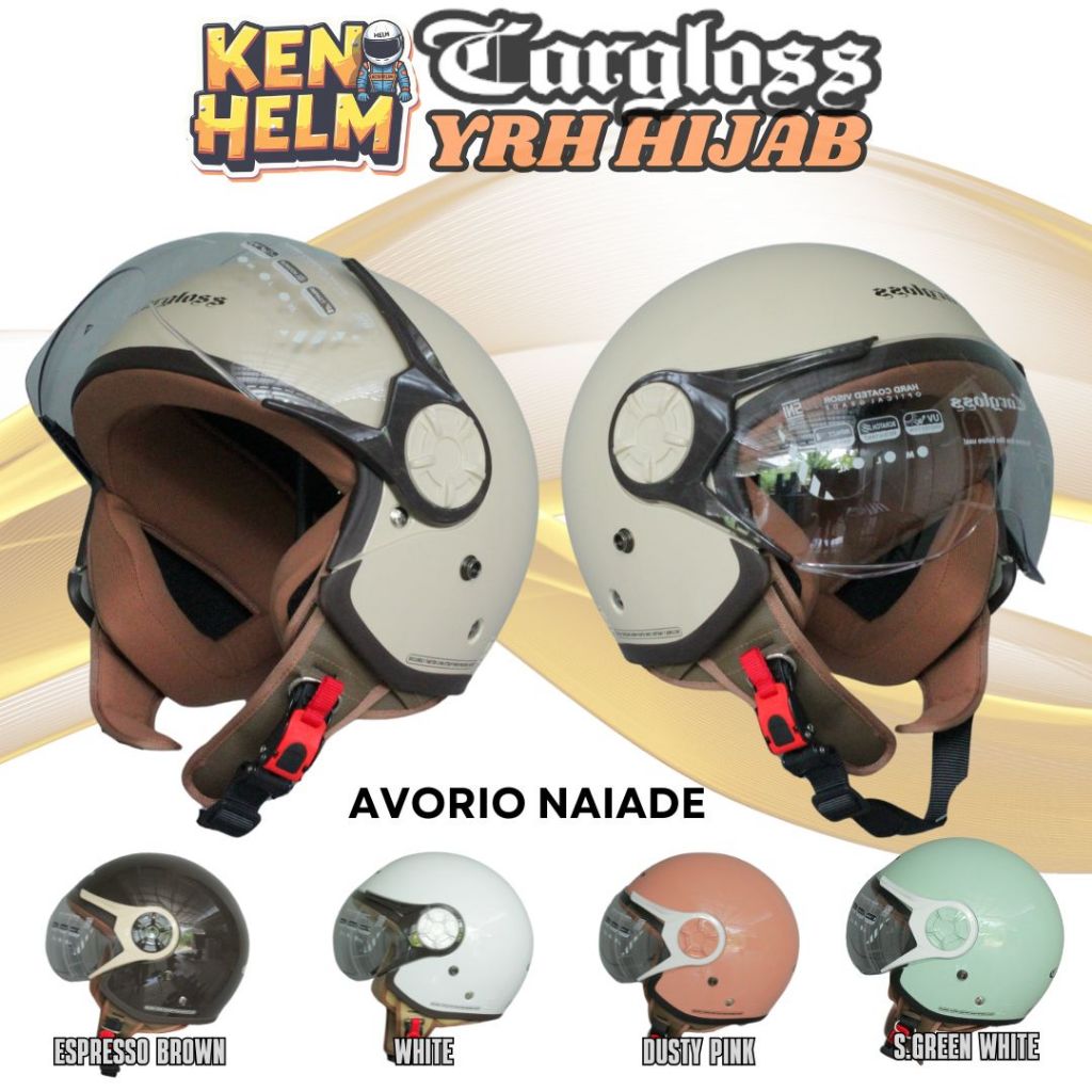 HELM CARGLOSS HIJAB YRH SOLID MOTIF ORIGINAL 100%, CARGLOSS HELMET HIJAB, CARGLOSS OFFICIAL STORE