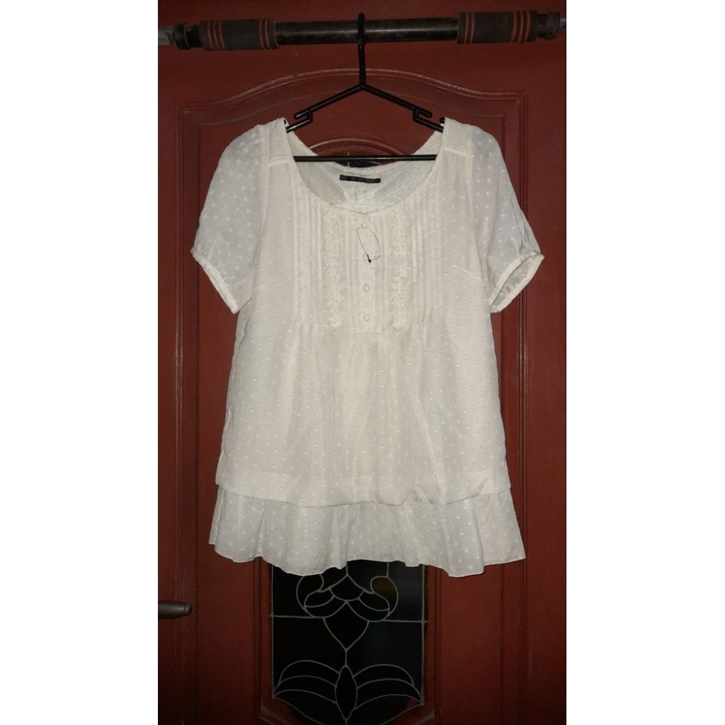 Blouse fairycore sawako outfit kemeja renda ruffle coquette