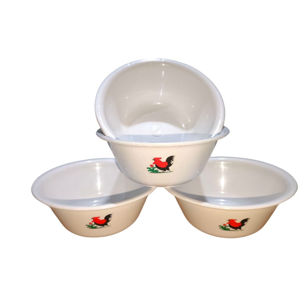 1 lusin (12 pcs) mangkok jago plastik / mangkok bakso plastik / mangkok plastik cap jago