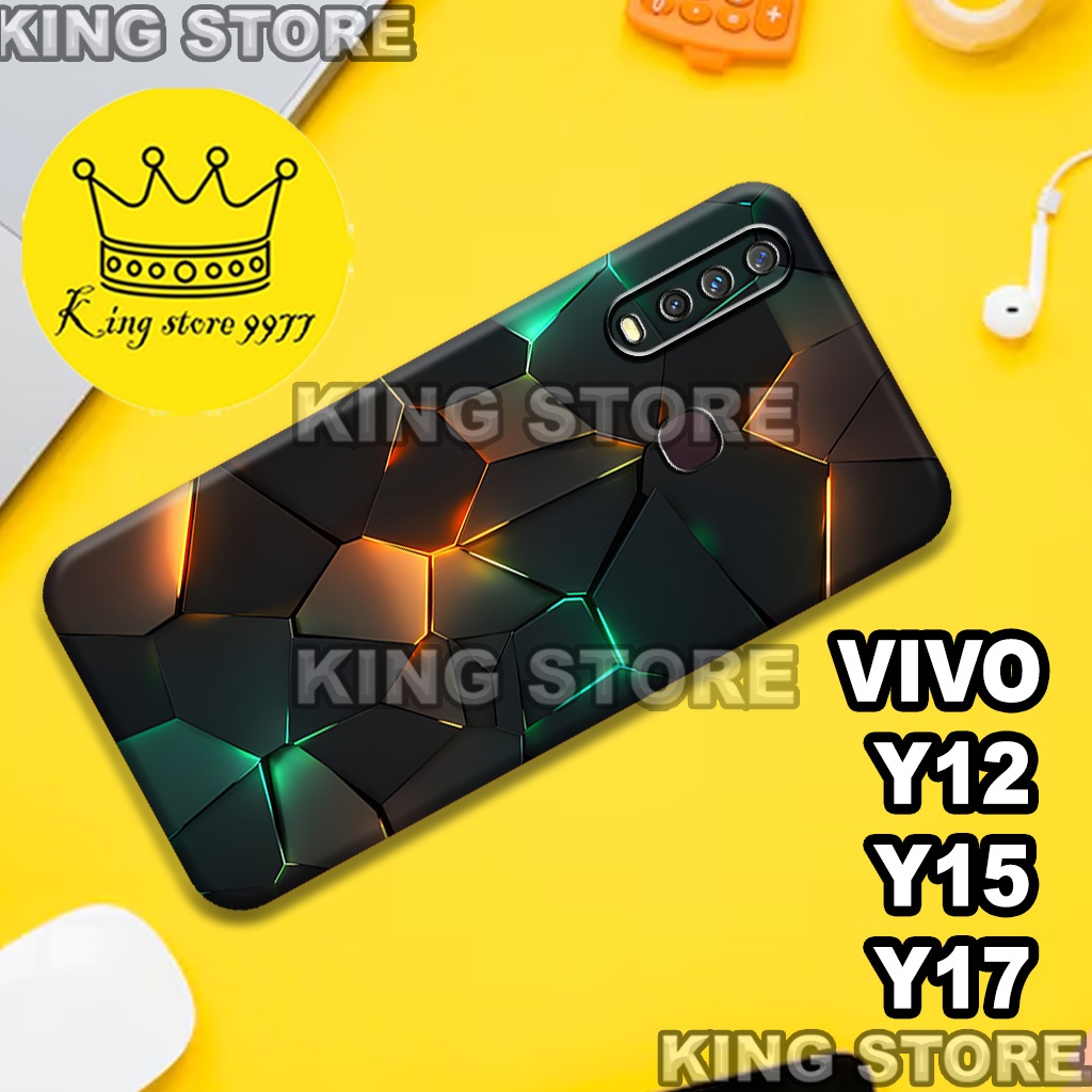 (KS17)  Softcase karet untuk VIVO Y12 - Y15 - Y17 Motif gambar karakter Abstrak/casing VIVO Y12 - Y1